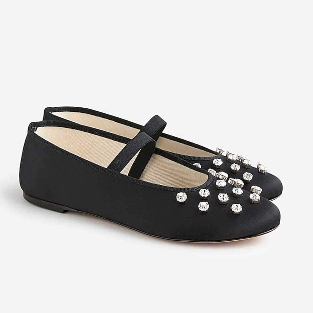 J. Crew Collection Zoe Strappy Ballet Flats With Jewels